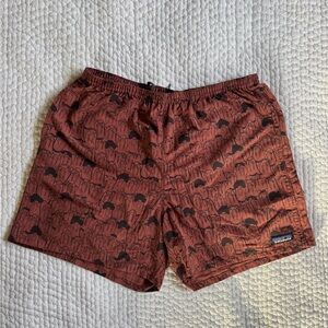 Patagonia Red and Gray Patterned penguin Shorts